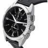 Emporio Armani Claudio Chronograph Black Leather Strap Black Dial Quartz AR11542 Mens Watch