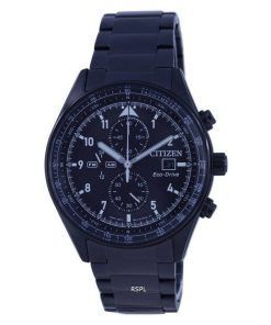 Citizen Chronograph Black Dial Stainless Steel Eco-Drive CA0775-87E 100M Men's Watch