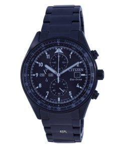 Citizen Chronograph Black Dial Stainless Steel Eco-Drive CA0775-87E 100M Men's Watch