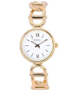 Fossil Carlie Rose Gold Tone Stainless Steel Silver Dial Quartz ES5273 Womens Watch