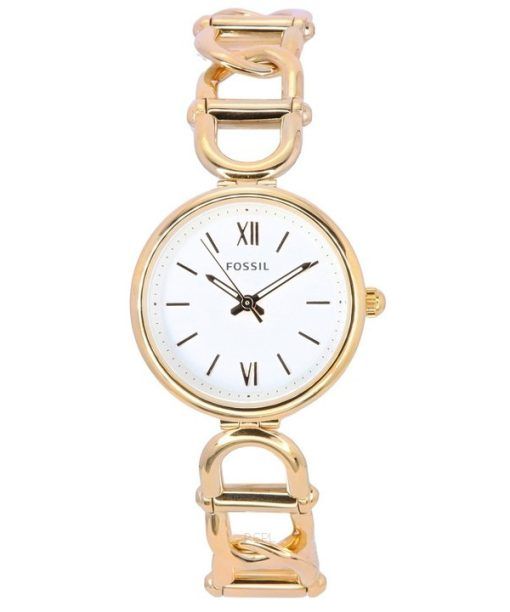 Fossil Carlie Rose Gold Tone Stainless Steel Silver Dial Quartz ES5273 Womens Watch