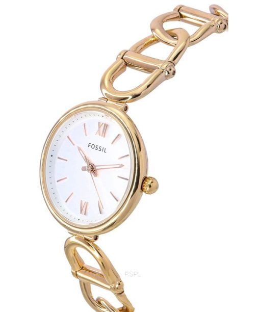 Fossil Carlie Rose Gold Tone Stainless Steel Silver Dial Quartz ES5273 Womens Watch