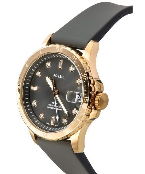 Fossil FB-01 Silicone Strap Grey Dial Quartz ES5293 100M Womens Watch