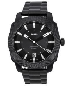 Fossil Machine Stainless Steel Black Sunray Dial Quartz FS5971 100M Mens Watch