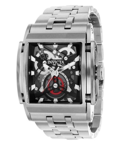 Invicta Speedway Stainless Steel Black Skeleton Dial Quartz 41645 Mens Watch
