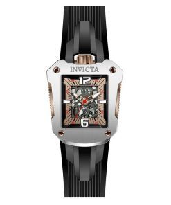 Invicta S1 Rally Silicone Strap Rose Gold Skeleton Dial Automatic 41660 100M Mens Watch