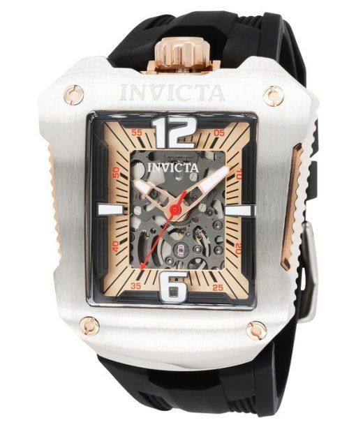 Invicta S1 Rally Silicone Strap Rose Gold Skeleton Dial Automatic 41660 100M Mens Watch