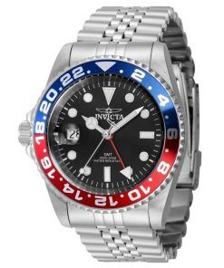 Invicta Pro Diver GMT Stainless Steel Black Dial Quartz Divers 43968 200M Mens Watch