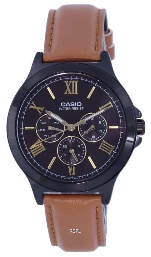 Casio Chronograph Leather Strap Analog MTP-V300BL-5A MTPV300BL-5 Men's Watch