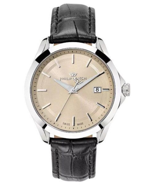 Philip Watch Blaze Leather Strap Beige Dial Quartz R8251165008 100M Mens Watch