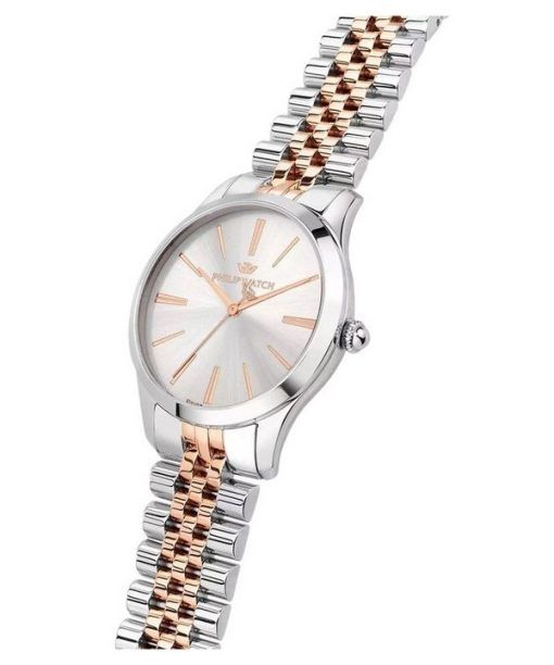 Philip Watch Grace Two Tone Stainless Steel White Dial Quartz R8253208515 100M Womens Watch