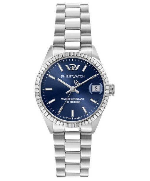 Philip Watch Caribe Urban Stainless Steel Blue Sunray Dial Quartz R8253597590 100M Womens Watch