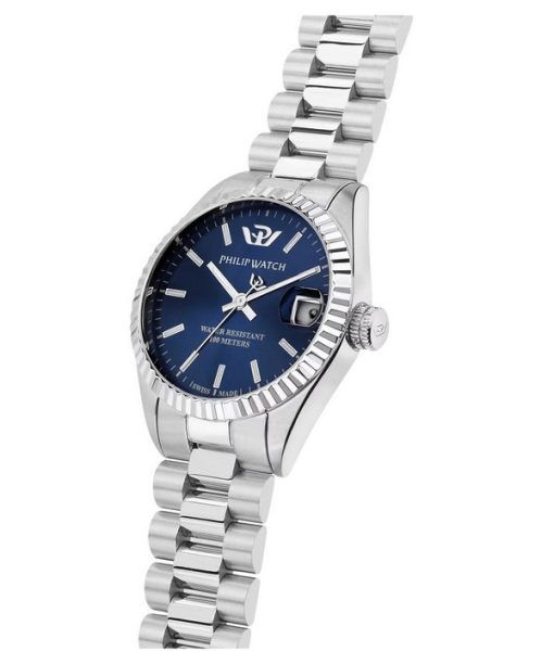 Philip Watch Caribe Urban Stainless Steel Blue Sunray Dial Quartz R8253597590 100M Womens Watch