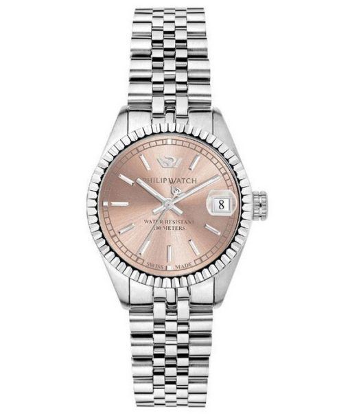 Philip Watch Caribe Urban Stainless Steel Rose Gold Sunray Dial Quartz R8253597605 100M Womens Watch