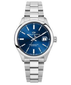 Philip Watch Caribe Urban Stainless Steel Blue Sunray Dial Quartz R8253597644 100M Mens Watch