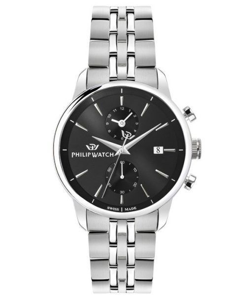 Philip Watch Anniversary Chronograph Stainless Steel Black Dial Quartz R8273650002 100M Mens Watch