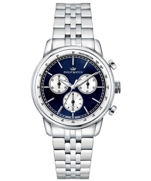 Philip Watch Anniversary Chronograph Stainless Steel Blue Dial Quartz R8273650004 100M Mens Watch