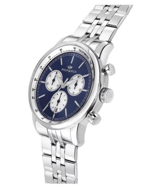Philip Watch Anniversary Chronograph Stainless Steel Blue Dial Quartz R8273650004 100M Mens Watch