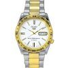 Seiko 5 Two Tone Stainless Steel White Dial 21 Jewels Automatic SNKE04J1 Unisex Watch