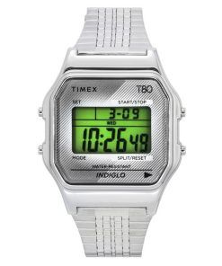 Timex T80 Digital Stainless Steel Bracelet Quartz TW2R79300 Unisex Watch