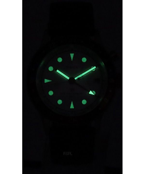 Timex Waterbury Traditional GMT Leather Strap White Dial Quartz TW2U99100 100M Mens Watch