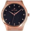 Westar Zing Crystal Accents Rose Gold Tone Stainless Steel Black Mother Of Pearl Dial Quartz 00127PPN613 Women's Watch