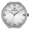 Westar Zing Crystal Accents Stainless Steel Mesh White Mother Of Pearl Dial Quartz 00128STN11 Women's Watch