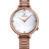 Westar Zing Crystal Accents Rose Gold Tone Stainless Steel White Mother Of Pearl Dial Quartz 00135PPN611 Women's Watch