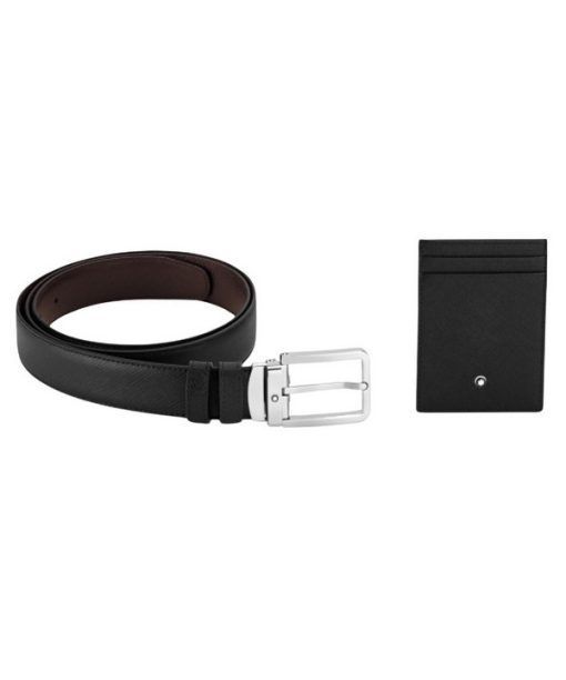 Montblanc Black 118766 Men's Leather Belt