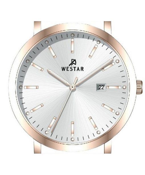 Westar Profile Leather Strap Silver Dial Quartz 50216PPN627 Men's Watch