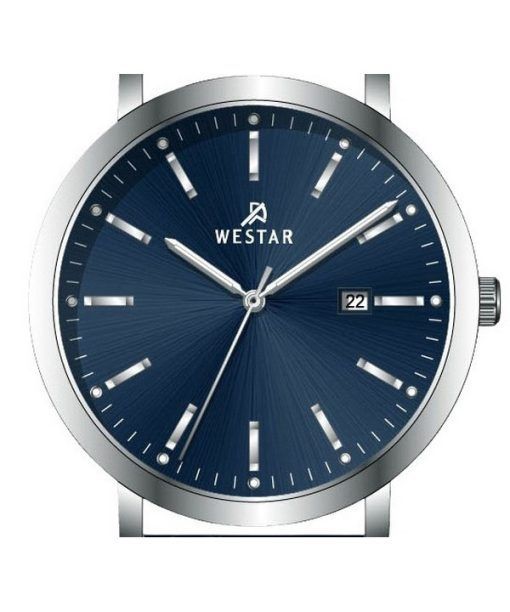 Westar Profile Leather Strap Blue Dial Quartz 50216STN144 Men's Watch