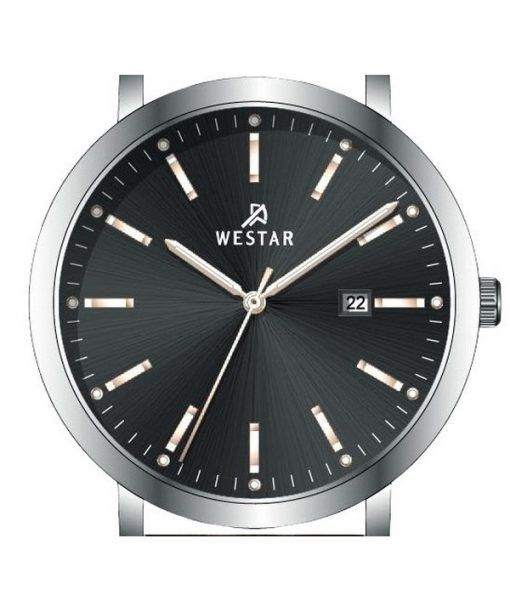 Westar Profile Leather Strap Black Dial Quartz 50216STN623 Men's Watch