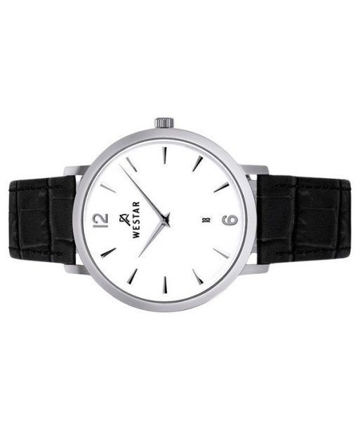 Westar Profile Leather Strap White Dial Quartz 50219STN101 Men's Watch