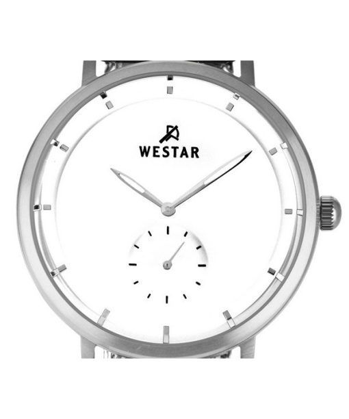 Westar Profile Stainless Steel Mesh White Dial Quartz 50247STN101 Men's Watch