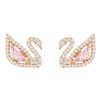 Swarovski Dazzling Swan Drop Cubic Zirconia Stone Rose Gold Tone Plated Pierced Earrings 5469990 For Women