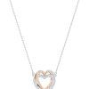 Swarovski Infinity Multicolored Double Heart Necklace 5518868 For Women
