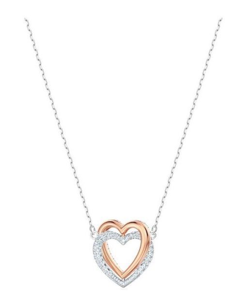 Swarovski Infinity Multicolored Double Heart Necklace 5518868 For Women
