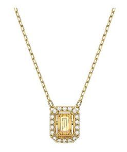 Swarovski Millenia Cubic Zirconia Stone Yellow Gold Plated Octagon Cut Necklace 5598421 For Women