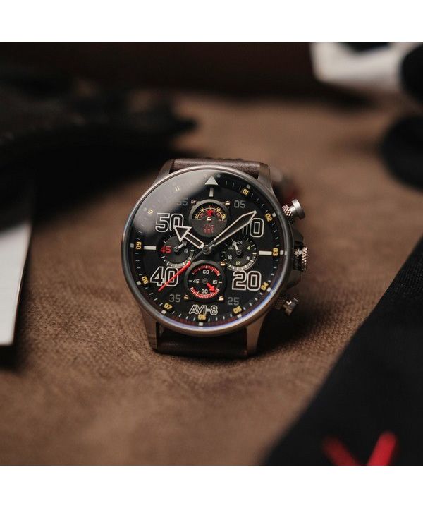 AVI-8 Hawker Typhoon Rb396 Sheila Chronograph Limited Edition Black Dial Quartz AV-4093-05 Men's Watch