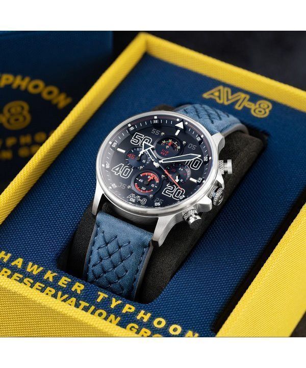 AVI-8 Hawker Typhoon Rb396 Sheila Chronograph Limited Edition Volkel Blue Dial Quartz AV-4093-07 Men's Watch