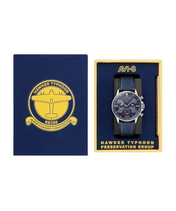 AVI-8 Hawker Typhoon Rb396 Sheila Chronograph Limited Edition Volkel Blue Dial Quartz AV-4093-07 Men's Watch