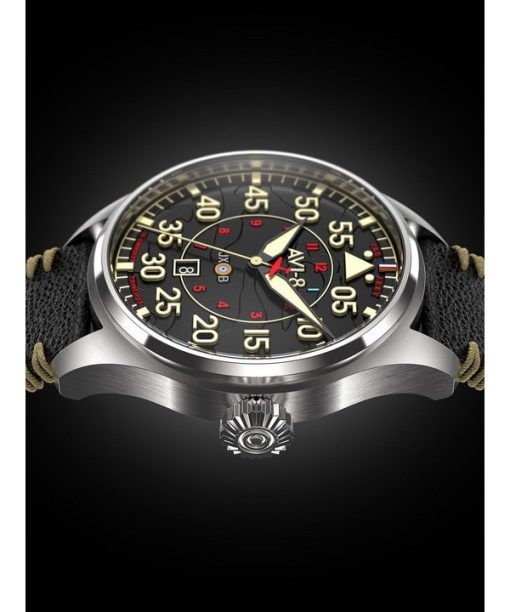 AVI-8 Hawker Hurricane Kenley Clowes Automatic Black Dial AV-4097-03 Mens Watch