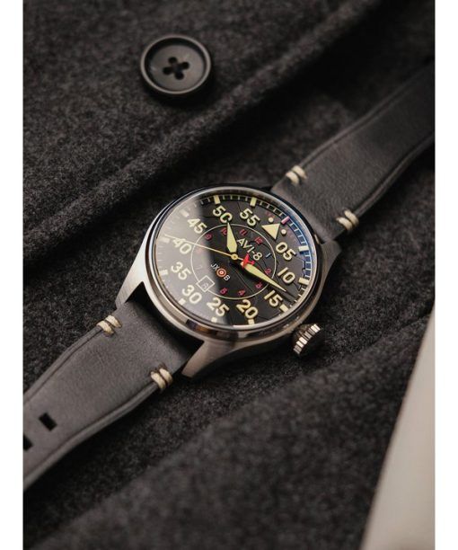 AVI-8 Hawker Hurricane Kenley Clowes Automatic Black Dial AV-4097-03 Mens Watch