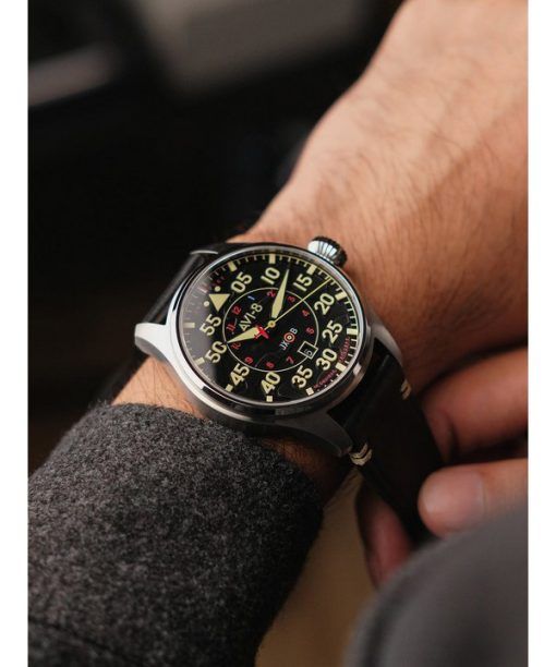 AVI-8 Hawker Hurricane Kenley Clowes Automatic Black Dial AV-4097-03 Mens Watch