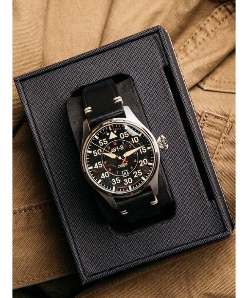 AVI-8 Hawker Hurricane Kenley Clowes Automatic Black Dial AV-4097-03 Mens Watch