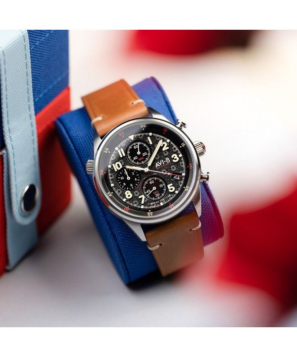 AVI-8 Flyboy Royal British Legion Tri-Service Chronograph Limited Edition High Wycombe Quartz AV-4102-RBL-01 Men's Watch With Ex