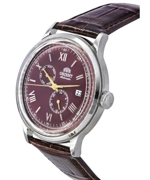 Orient Bambino GMT Version 8 Leather Strap Red Dial Automatic RA-AK0705R10B Mens Watch