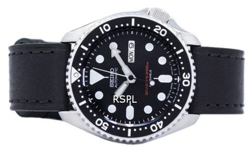 Seiko Automatic Diver's Ratio Black Leather SKX007J1-LS8 200M Men's Watch