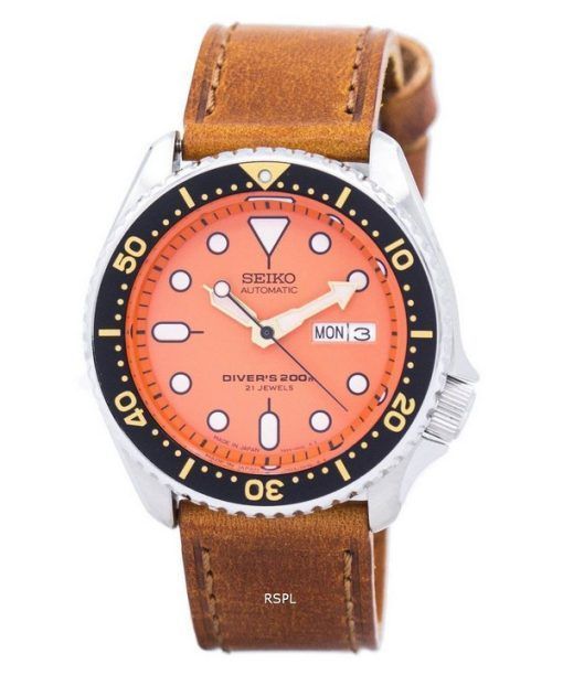 Seiko Automatic Diver's Ratio Brown Leather SKX011J1-LS9 200M Men's Watch