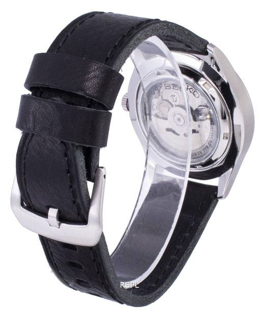 Seiko 5 Sports Automatic Japan Made Ratio Black Leather SNZG09J1-LS8 Men's Watch